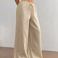 Full Size Drawstring Wide Leg Pants Plus Size