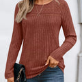 Ribbed Long Sleeve T-Shirt Caramel