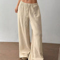 Full Size Drawstring Wide Leg Pants Plus Size