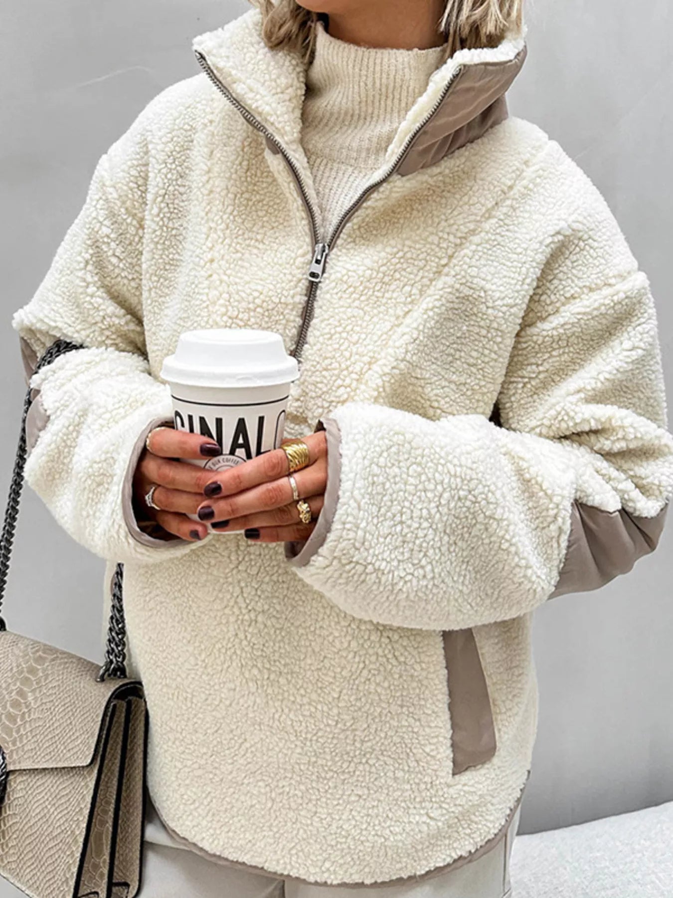 Sherpa Half Zip Sweatshirt