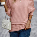 Texture Round Neck Long Sleeve Top