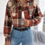 Plaid Button Up Cropped Jacket Orange
