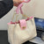 Woven Straw Shoulder Bag Pink One Size