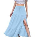 Full Size Slit Maxi Skirt Plus Size Sky Blue