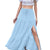 Full Size Slit Maxi Skirt Plus Size Sky Blue