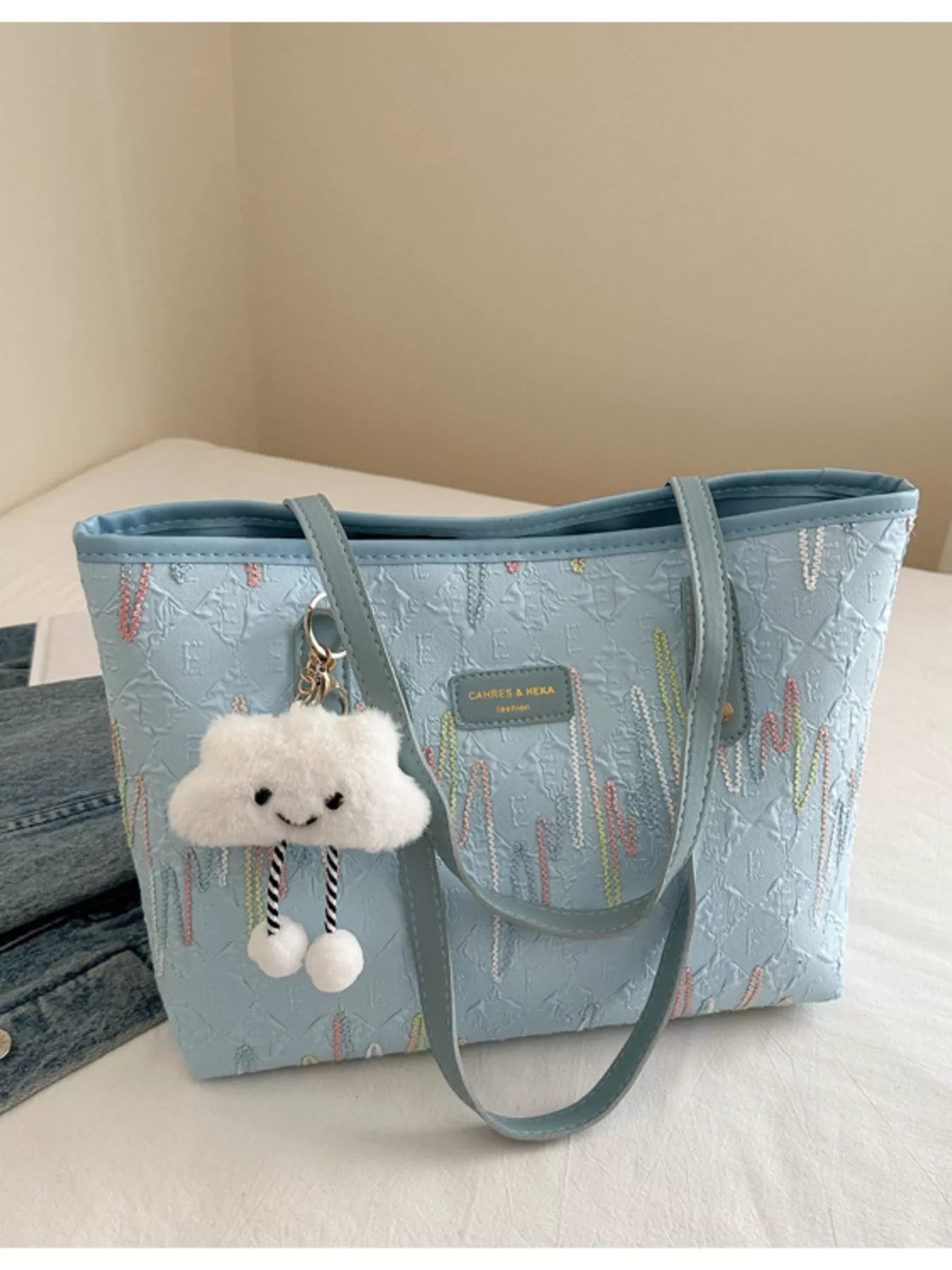 Embossed Pattern Shoulder Bag