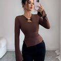 Cutout Long Sleeve T-Shirt