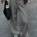 Wide Leg Drawstring Sweatpants Gray