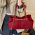 Buckle Decor Shoulder Bag Red One Size