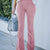 Full Size Corduroy Flare Pants Plus Size Pink