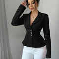 Fitted Button-Front Blazer