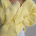 V-Neck Button-Down Cardigan Yellow