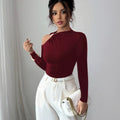 Cutout One-Shoulder Long Sleeve T-Shirt