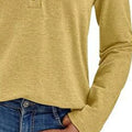 Casual Long Sleeve Button Detail T-Shirt