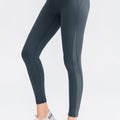 Wide Waistband Slim Fit Long Sports Pants Dark Gray
