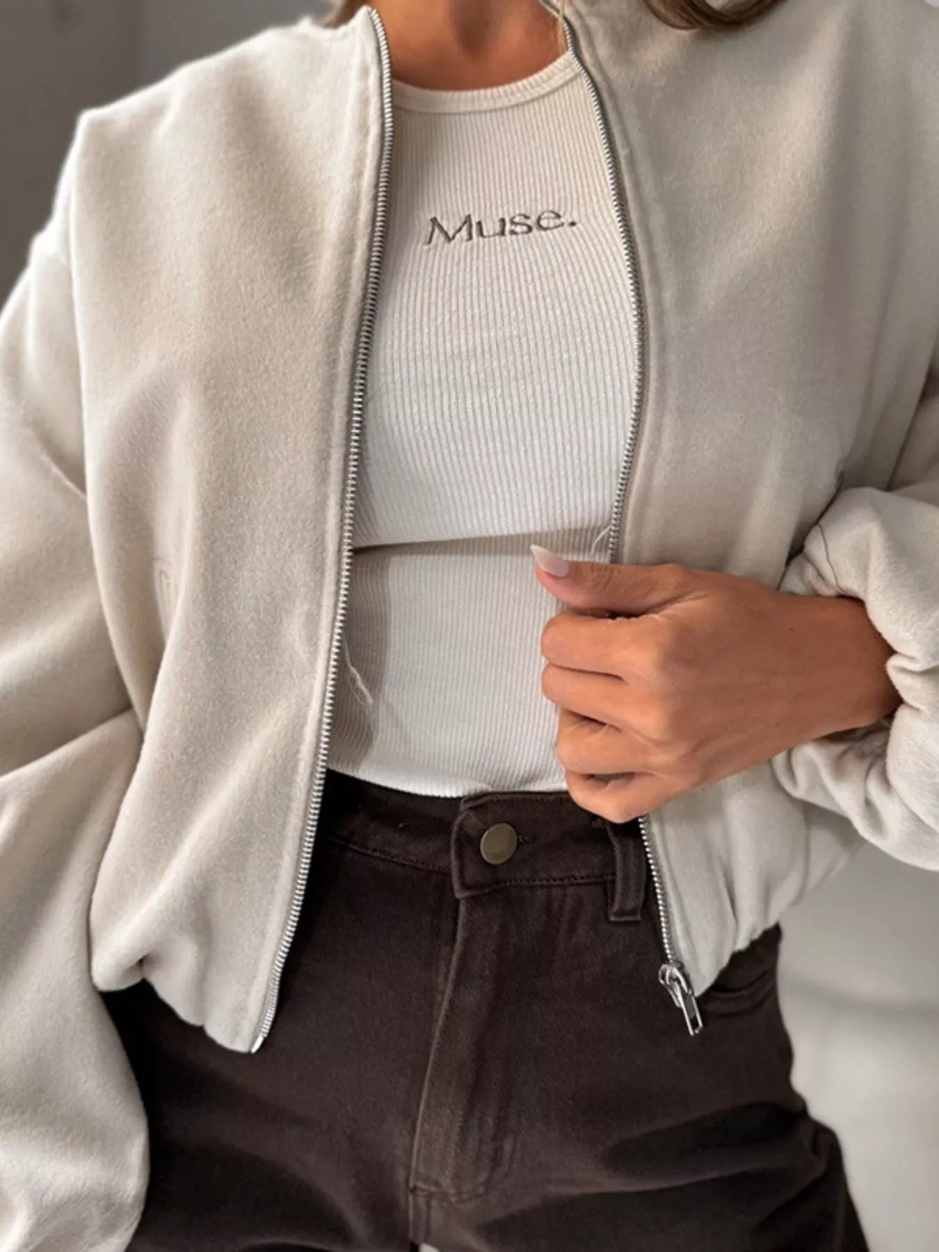 Casual Fleece Zip-Up Jacket