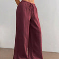 Full Size Drawstring Wide Leg Pants Plus Size