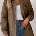 Snap Down Collared Winter Coat Camel
