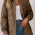Snap Down Collared Winter Coat Camel