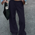 Wide Leg Drawstring Sweatpants Navy