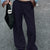 Wide Leg Drawstring Sweatpants Navy