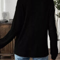 Ribbed Button Detail Long Sleeve T-Shirt