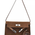 Solid Color Buckle Shoulder Bag