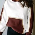 Color Block Patchwork Hooded Sweatshirt