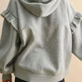 Ruffled Drawstring Long Sleeve Hoodie