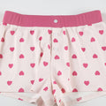 Heart Print Top and Shorts Loungewear Set