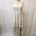 Lace Trim High-Low Sleeveless Dress