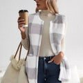 Cozy Plaid Sherpa Vest Coat