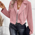 Zip Up Cropped Jacket Pink
