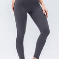Wide Waistband Slim Fit Active Leggings Dark Gray