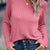 Textured Knit Long Sleeve T-Shirt Pink