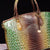 Gradient PU Leather Handbag Green Brown One Size