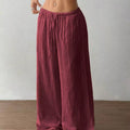 Full Size Drawstring Wide Leg Pants Plus Size