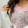 Leopard V-Neck Long Sleeve Sweater