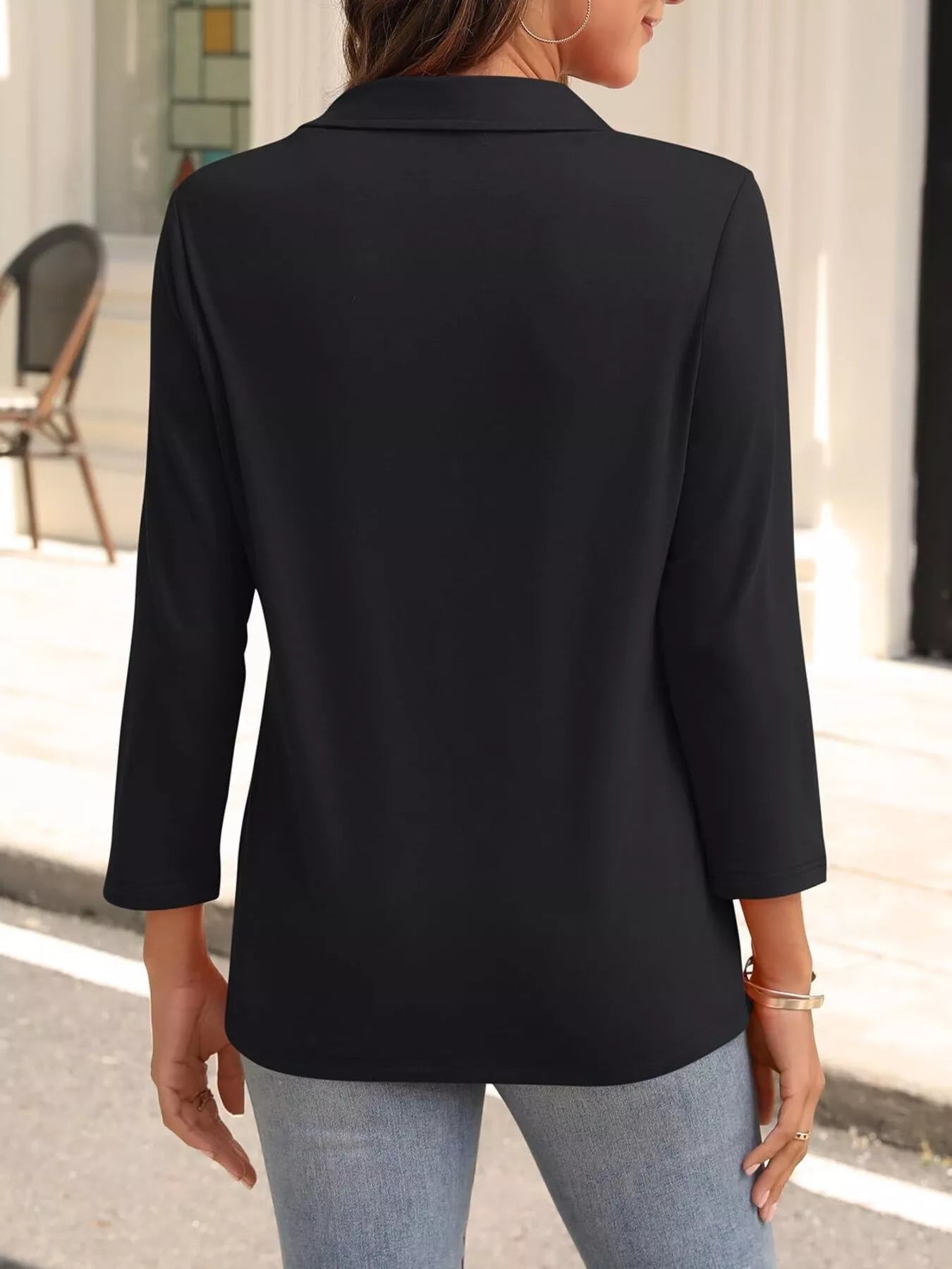 Johnny Collar Solid Color Top