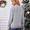 Reindeer Round Neck Long Sleeve Sweater