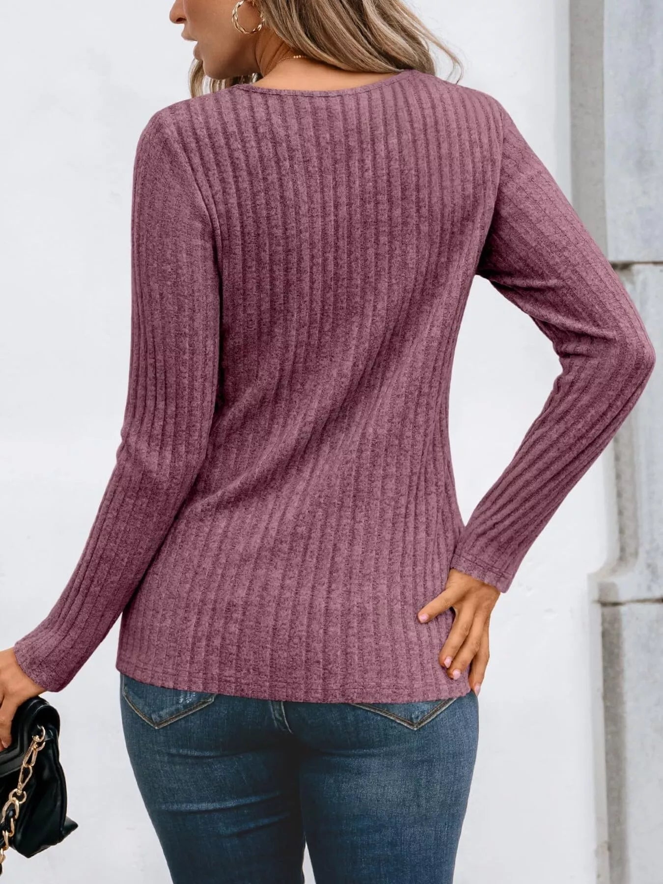 Ribbed Long Sleeve T-Shirt