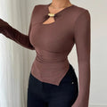 Cutout Long Sleeve T-Shirt