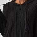Ribbed Knit Long Sleeve Hoodie