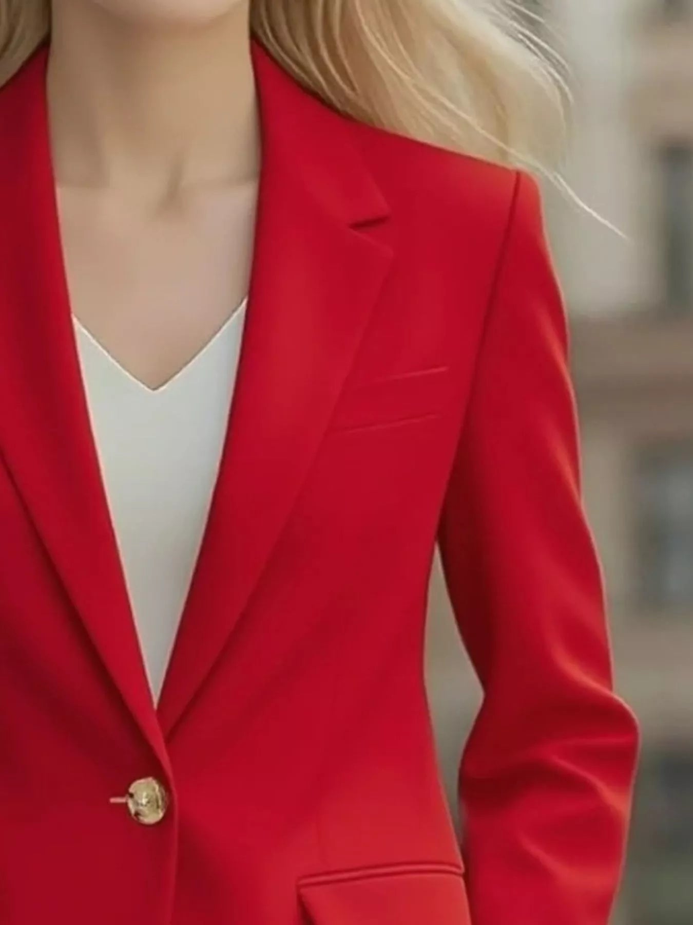 Lapel Collar One Button Blazer