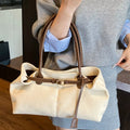 Buckle Decor Shoulder Bag Ivory One Size
