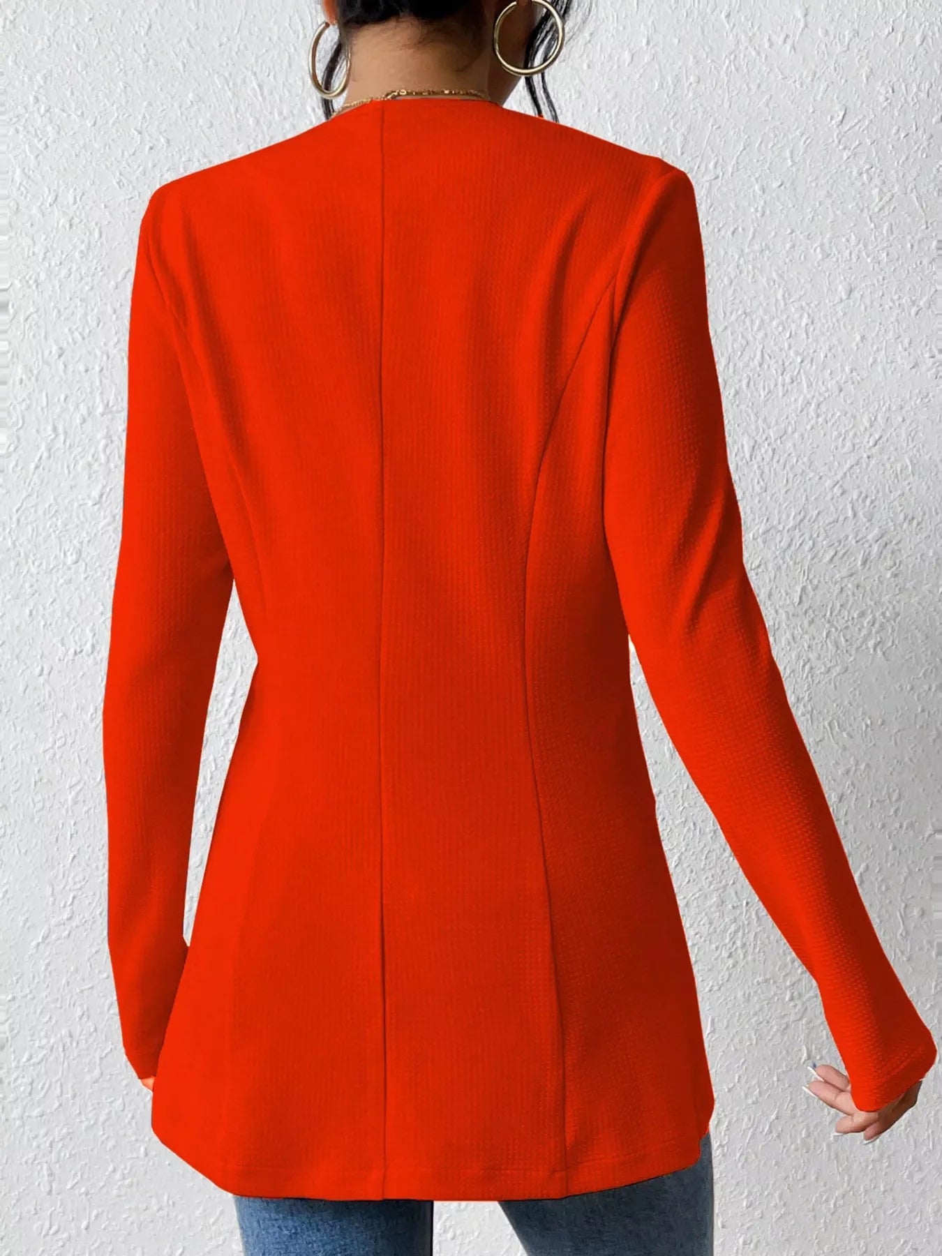 Single-Button Long Sleeve Blazer