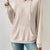 Ribbed Knit Long Sleeve Hoodie Off-white