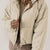Zip Up Collared Neck Long Sleeve Winter Coat Cream