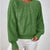 Cable Knit Long Sleeve Sweater Olive Green