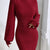 Turtleneck Ribbed Knit Sweater Dress Wine Red